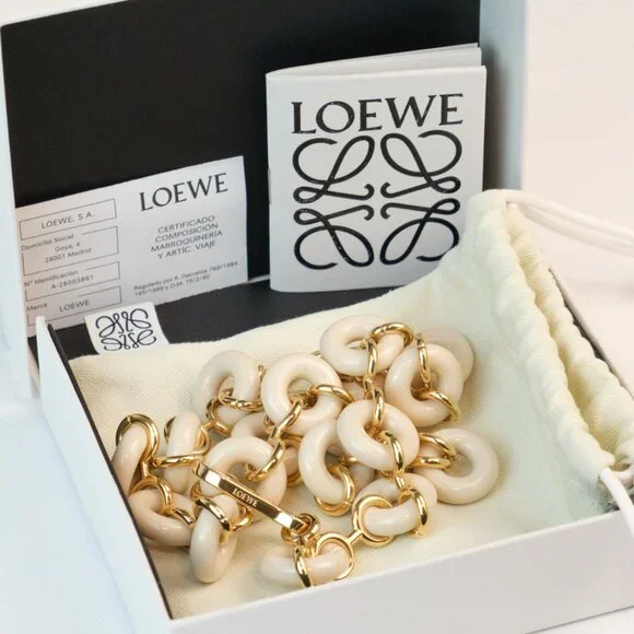 Loewe Gold-toned Acetate Donut Chain, Angora Ivory - Picture 9 of 9